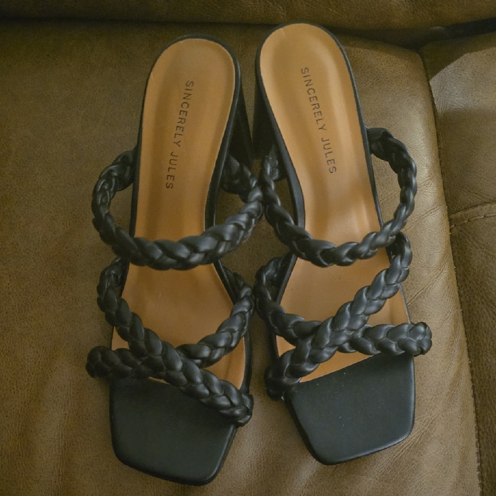 Sincerely Jules Black‎ Braided Sandals
